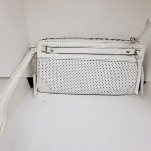 Banana Republic white  leather Wristlet Purse